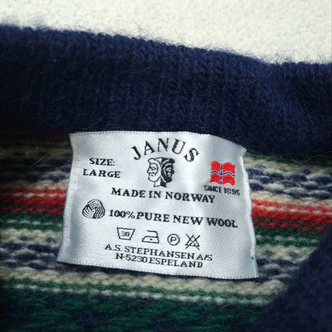 노르웨이 빈티지 버튼 울 니트 L 상품이미지6