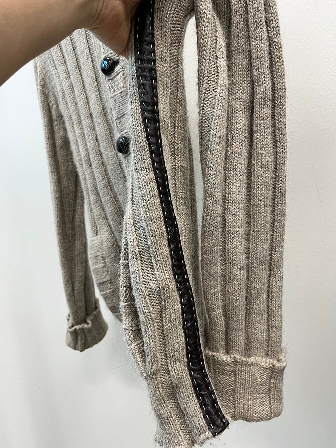 105) 돌체앤가바나 가죽믹스 니트가디건  상품이미지8