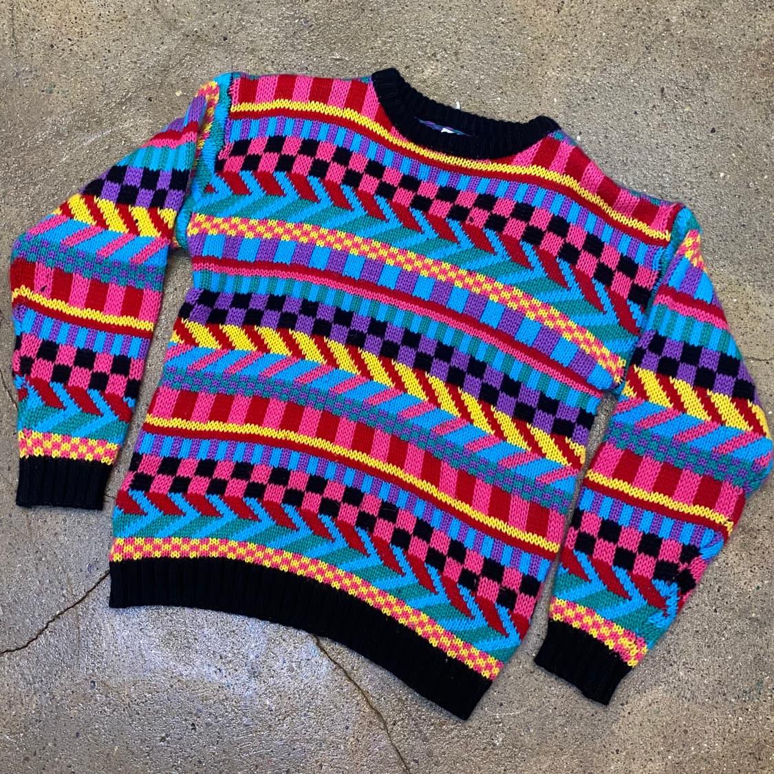90s USA 빈티지 패턴 니트 상품이미지3