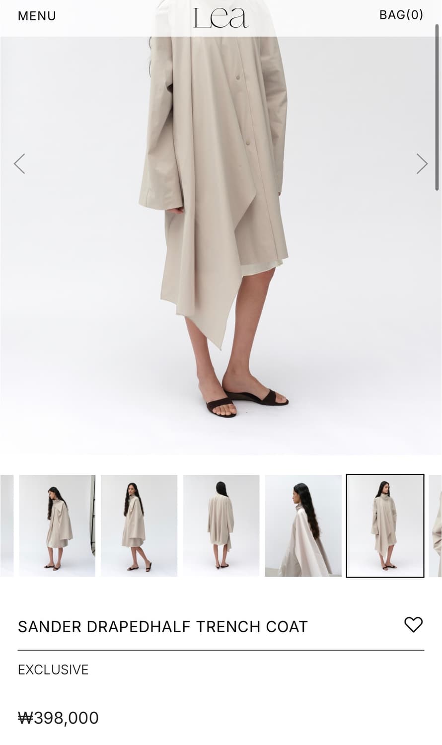 Lea 르에 SANDER DRAPED HALF TRENCH COAT 상품이미지2