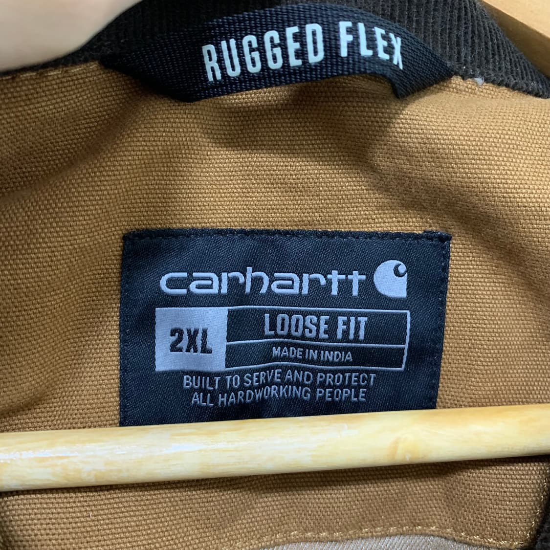 칼하트 빈티지 배색 카라 자켓 카멜 브라운 2XL XXL 루즈핏 상품이미지9