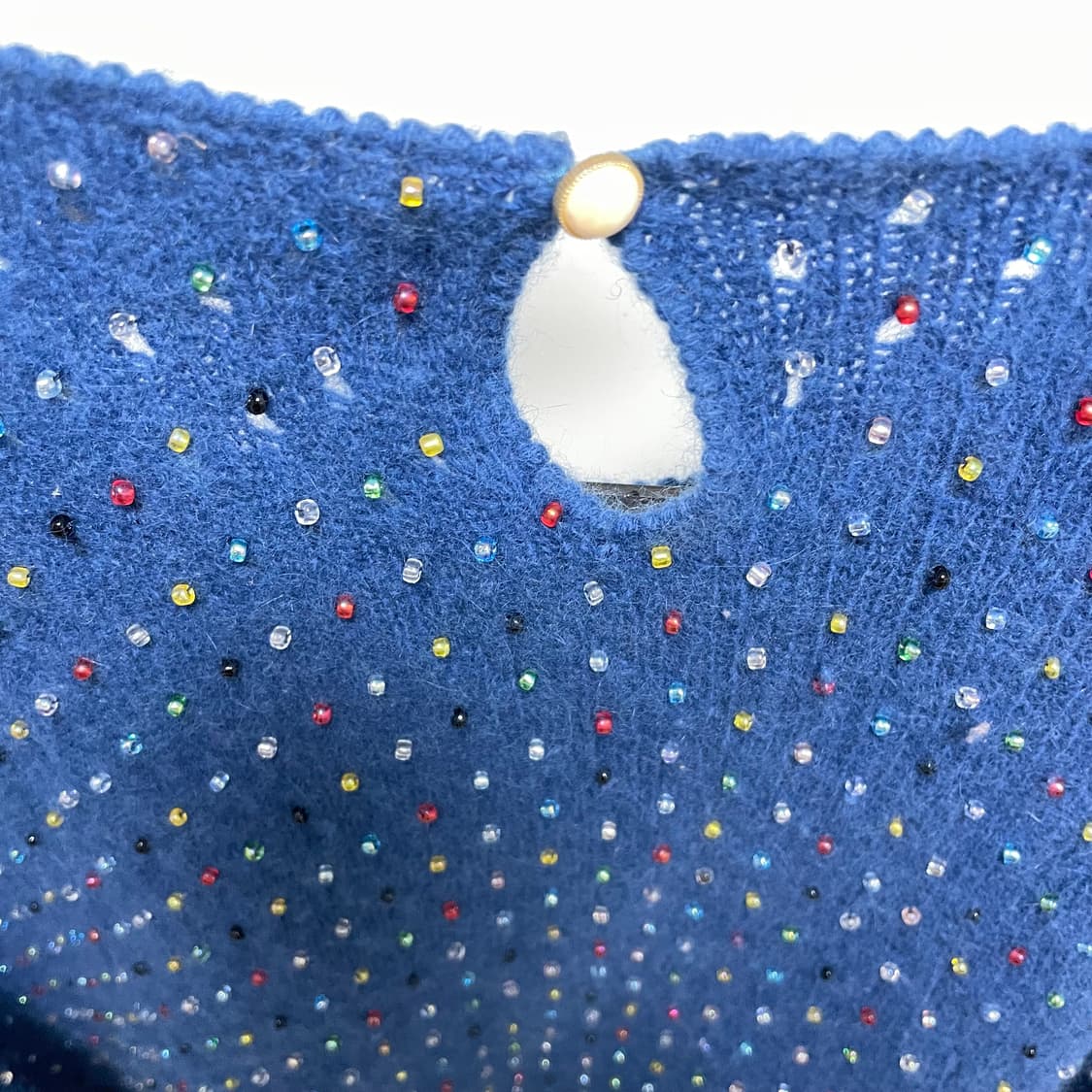 빈티지 블루 비즈 니트 상품이미지4