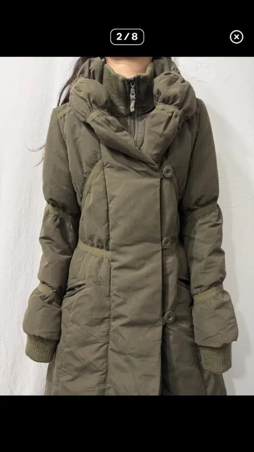 빈티지 카키 패딩 상품이미지2