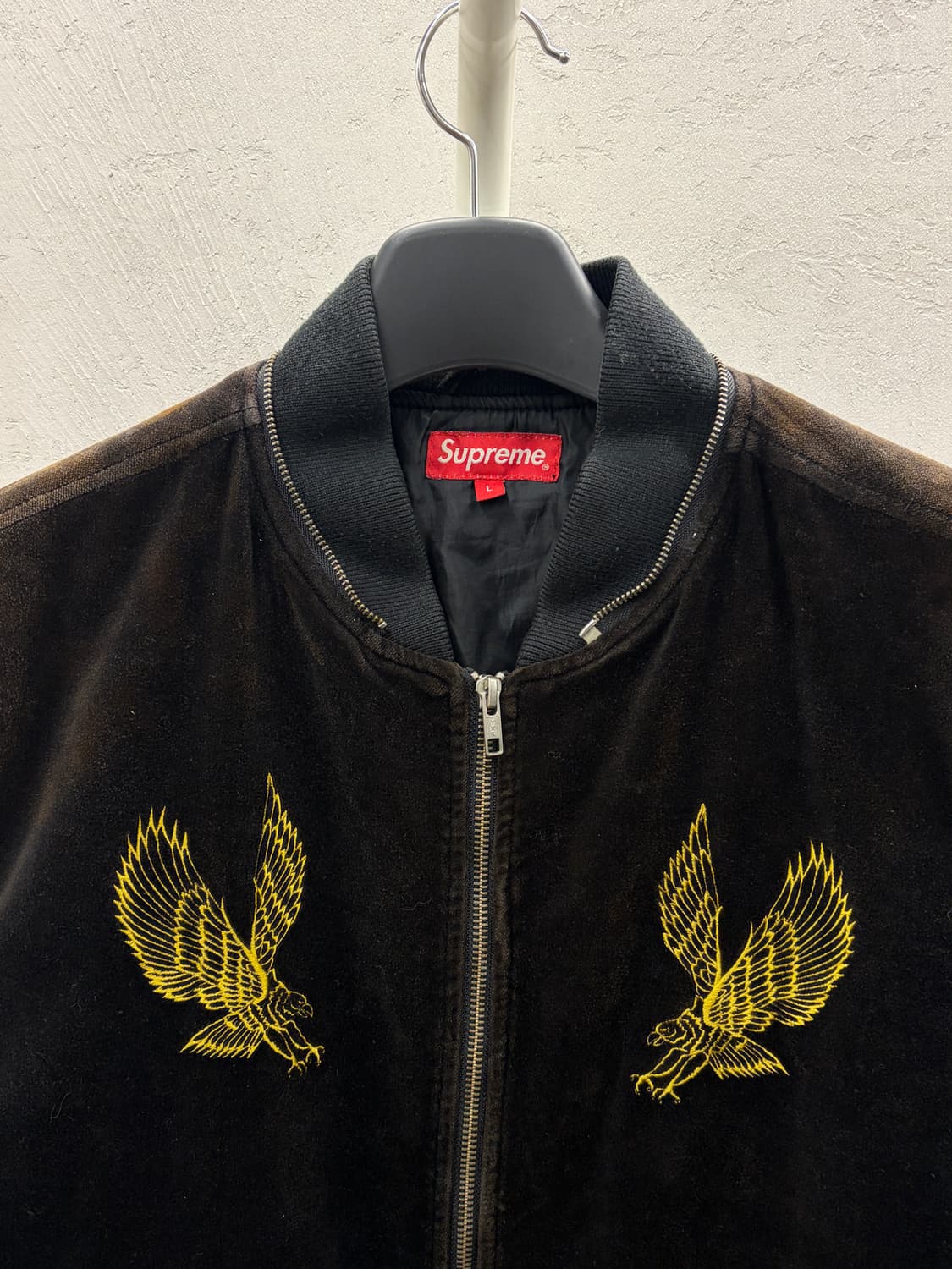 슈프림 14FW 벨벳 봄버 자켓 L 상품이미지3