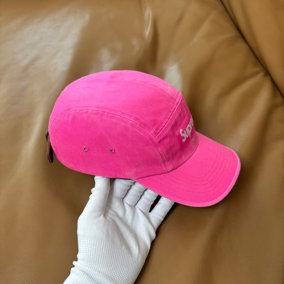 슈프림 캠프캡 모자 박스로고 23ss 워시드 핑크 상품이미지5