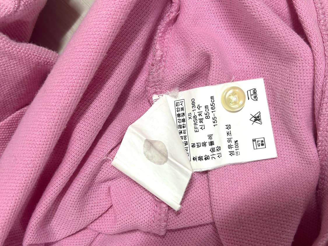 폴로 빅포니 연핑크 딱붙핏 카라 반팔 티  상품이미지3