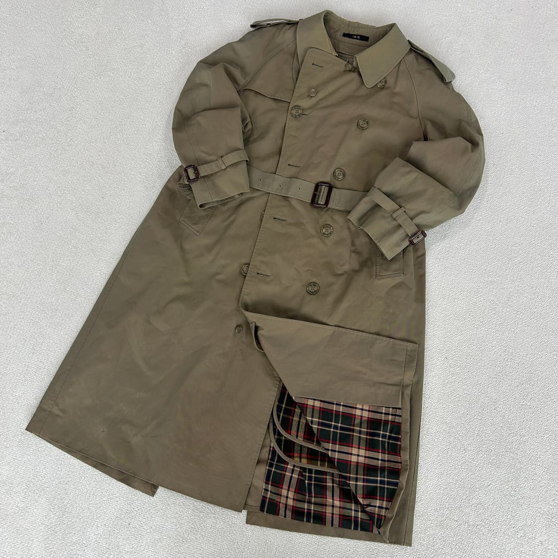닥스 트렌치 코트 카키 체크 안감 m 상품이미지1