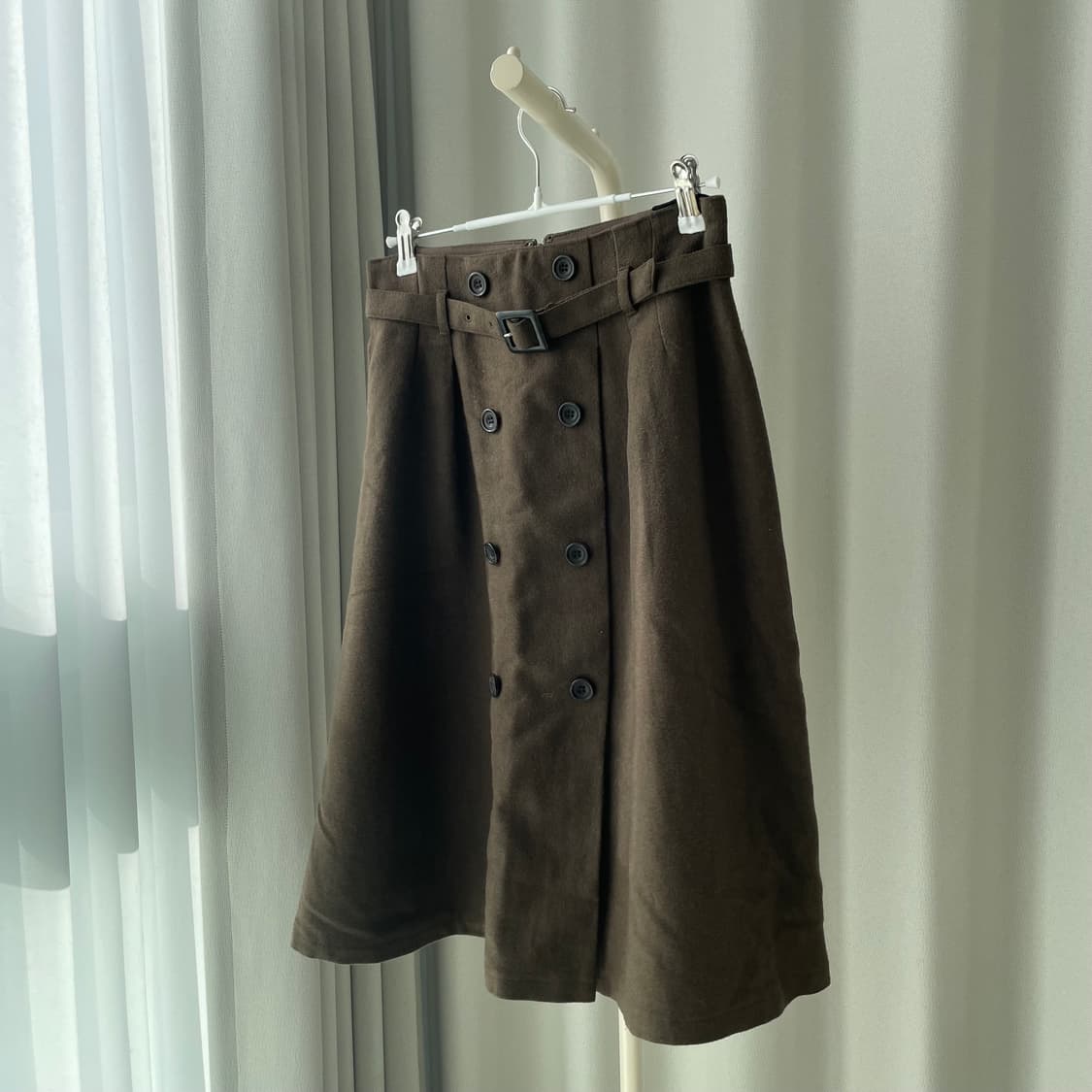 브라운 벨트 스커트 상품이미지1