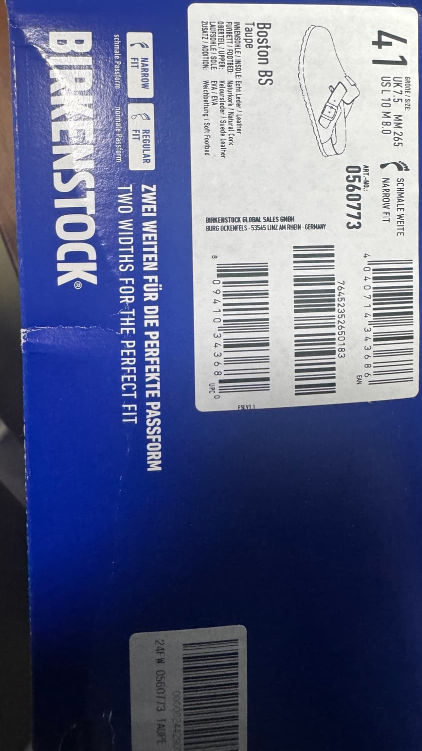 버켄스탁 보스턴 내로우 41 상품이미지3