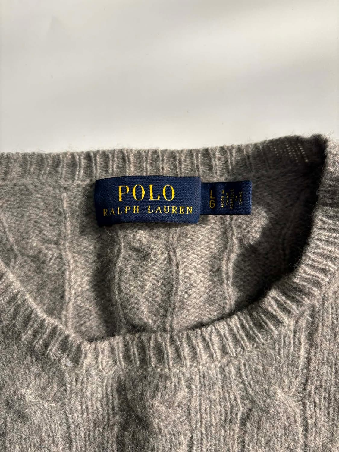폴로 랄프로렌 신형 라벨 걸즈 케이블 울 캐시미어 크루넥 니트(L) 상품이미지4
