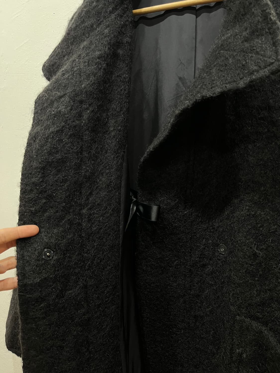 GIVENCHY 지방시 모헤어 맥시 코트 블랙 상품이미지7