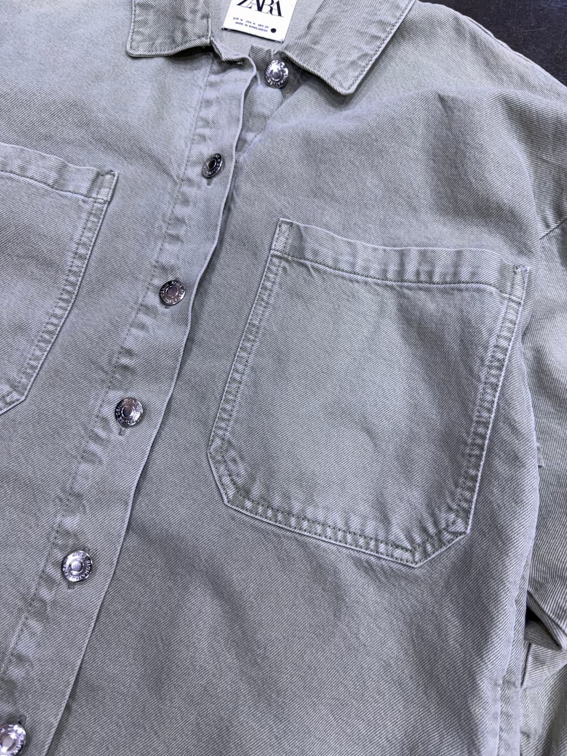 자라 우먼스 빈티지 데님 셔츠 자켓 셔켓 루즈핏 M 상품이미지4