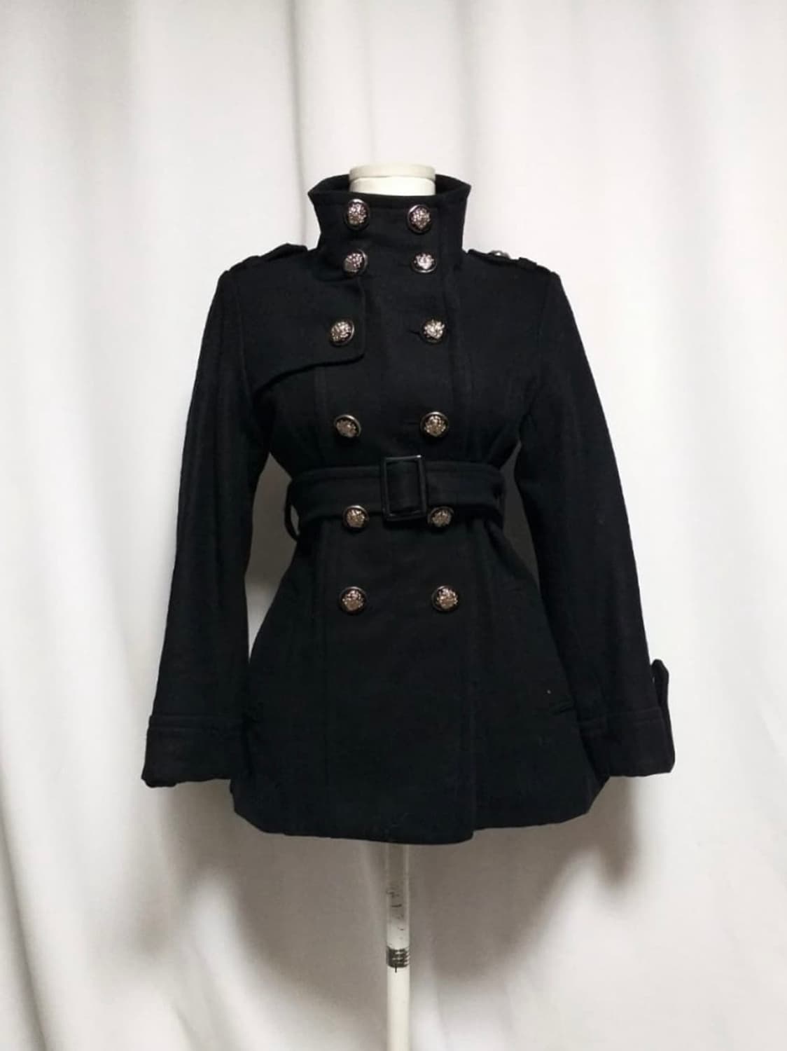 잉그니 고딕 공겜여주 고스 롱코트 블랙 금장 일본 빈티지 일브 상품이미지1