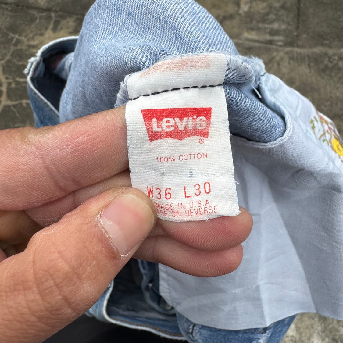 [34] 90s 리바이스 501 자수 커스텀 데님 팬츠 상품이미지10