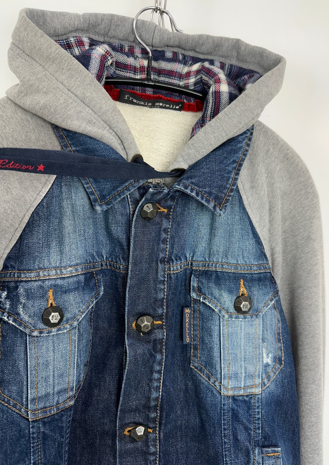 Frankie Morello Layered Denim Skull Zip  상품이미지5