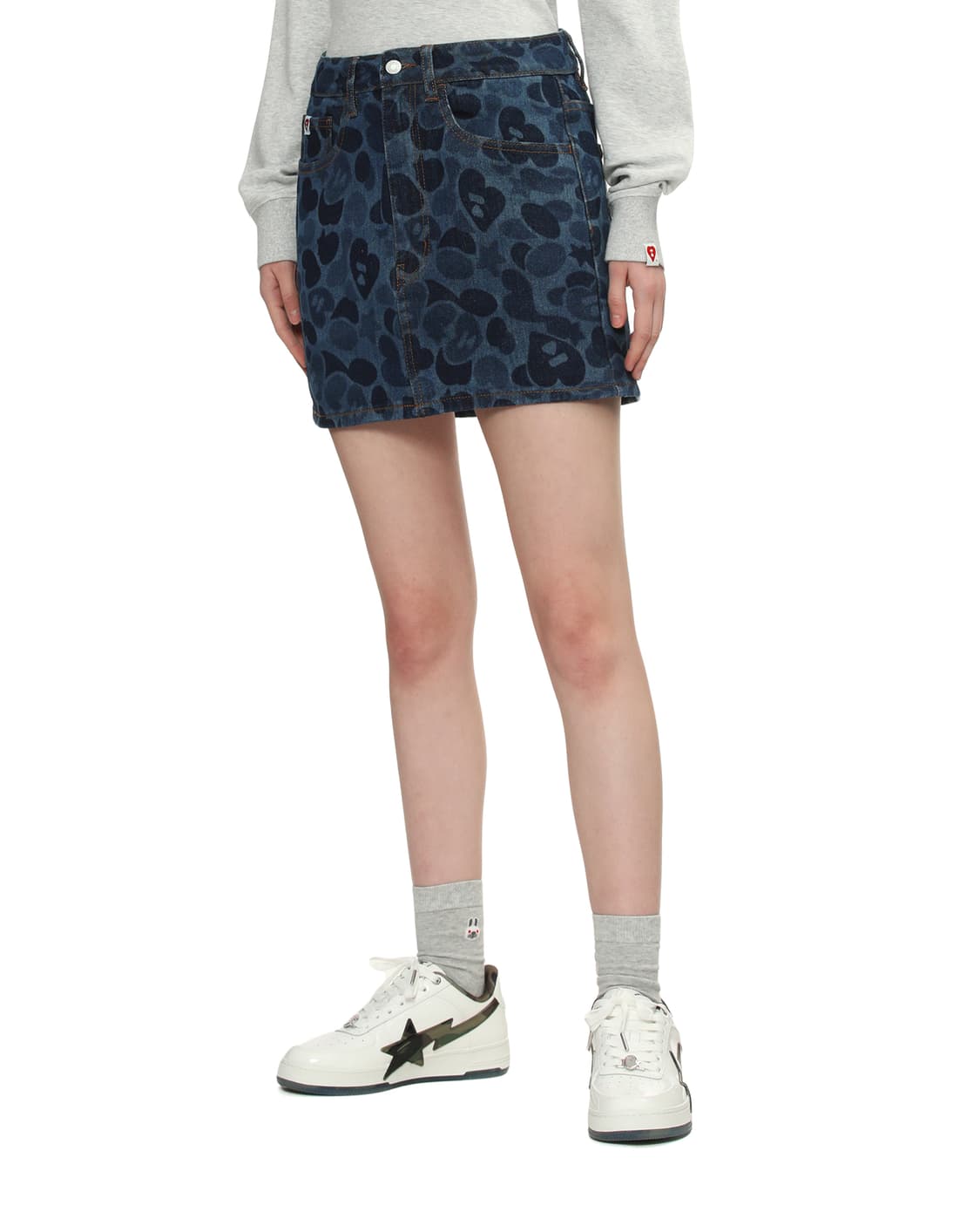 (오더) 베이프 APEE 25SS 카모 데님 스커트 상품이미지5