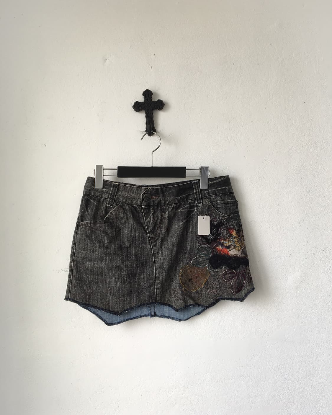 Oriental embroidery point mini skirt 상품이미지1
