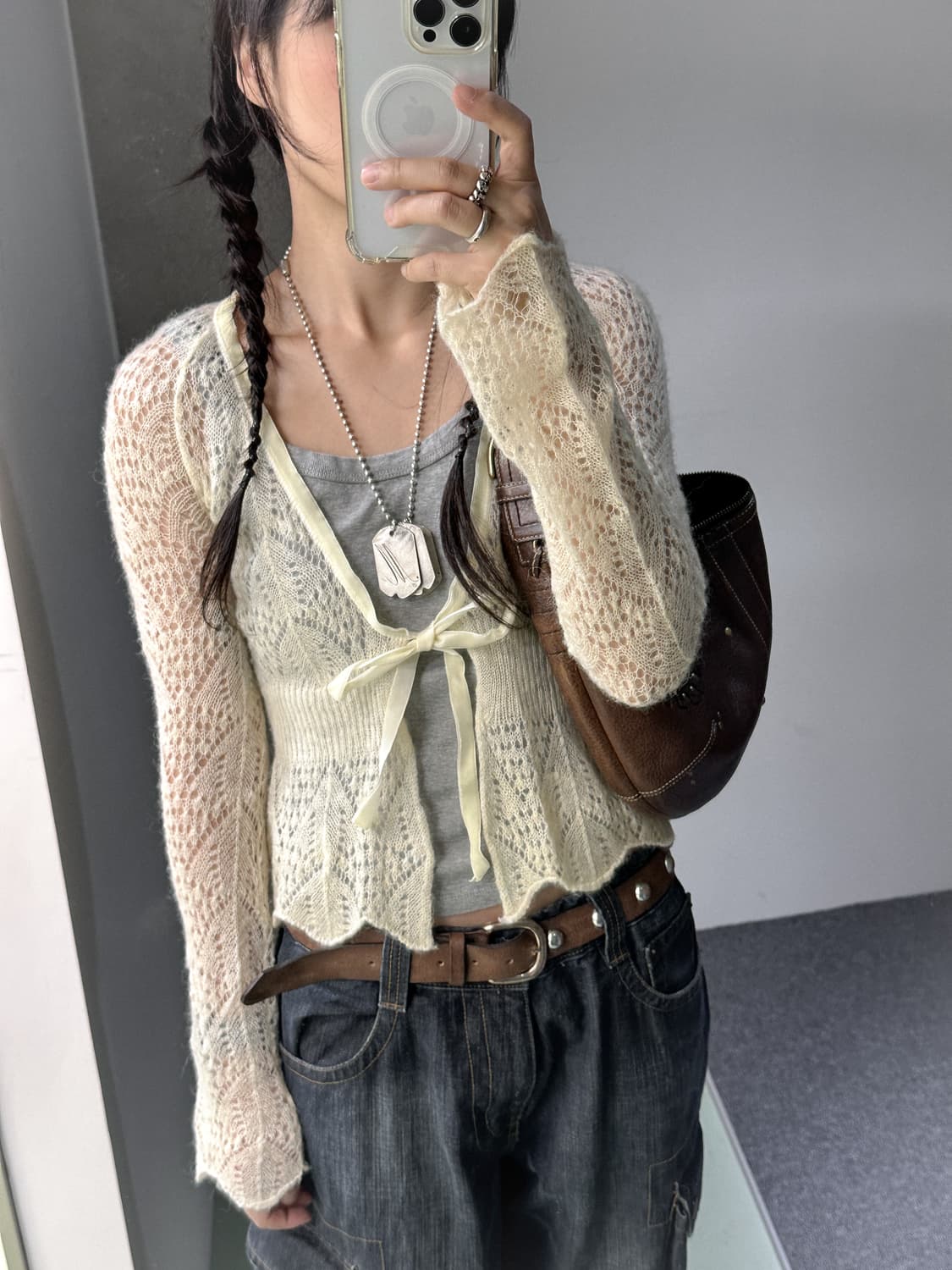 •mohair lace cardigan 상품이미지2