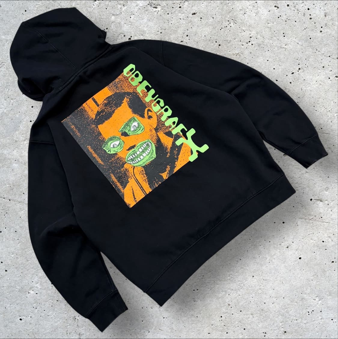 [L] 오베이 OBEY 검정색 후드티 프린팅 B586 상품이미지2