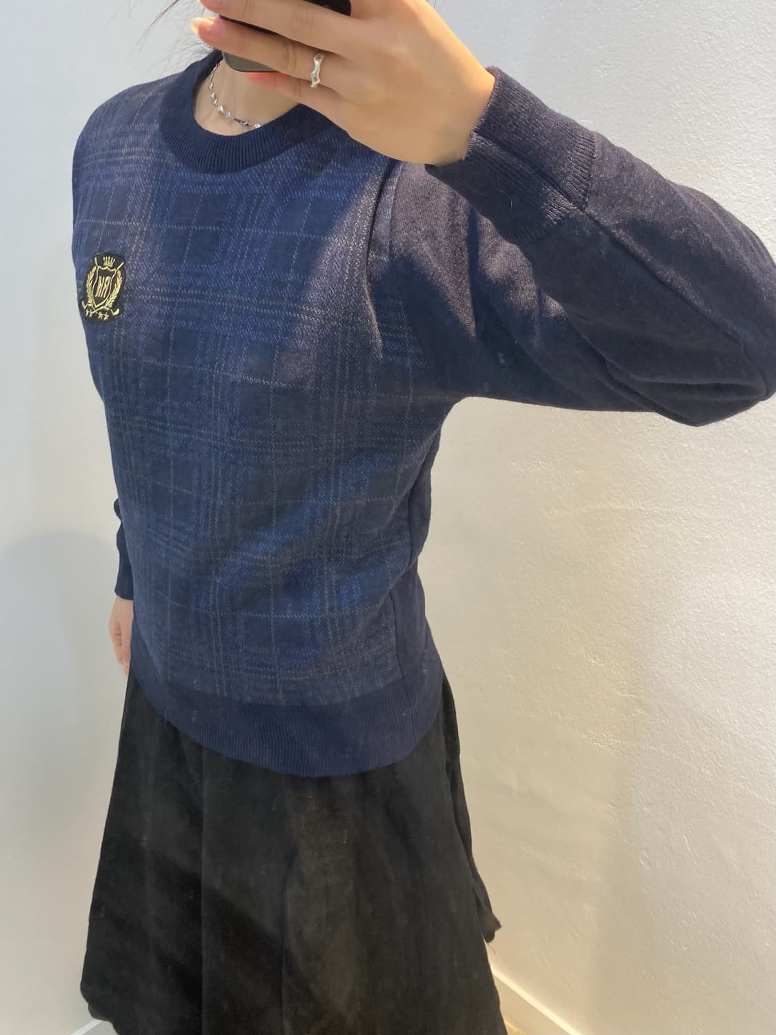 체크 니트 맨투맨 상품이미지2