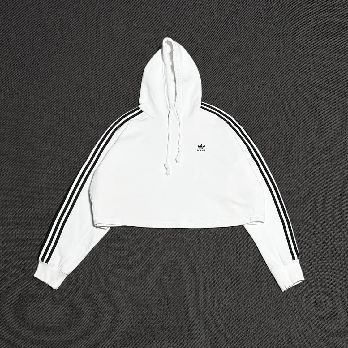 [XL] adidas 아디다스 오버핏 크롭 화이트 후드티 상품이미지1