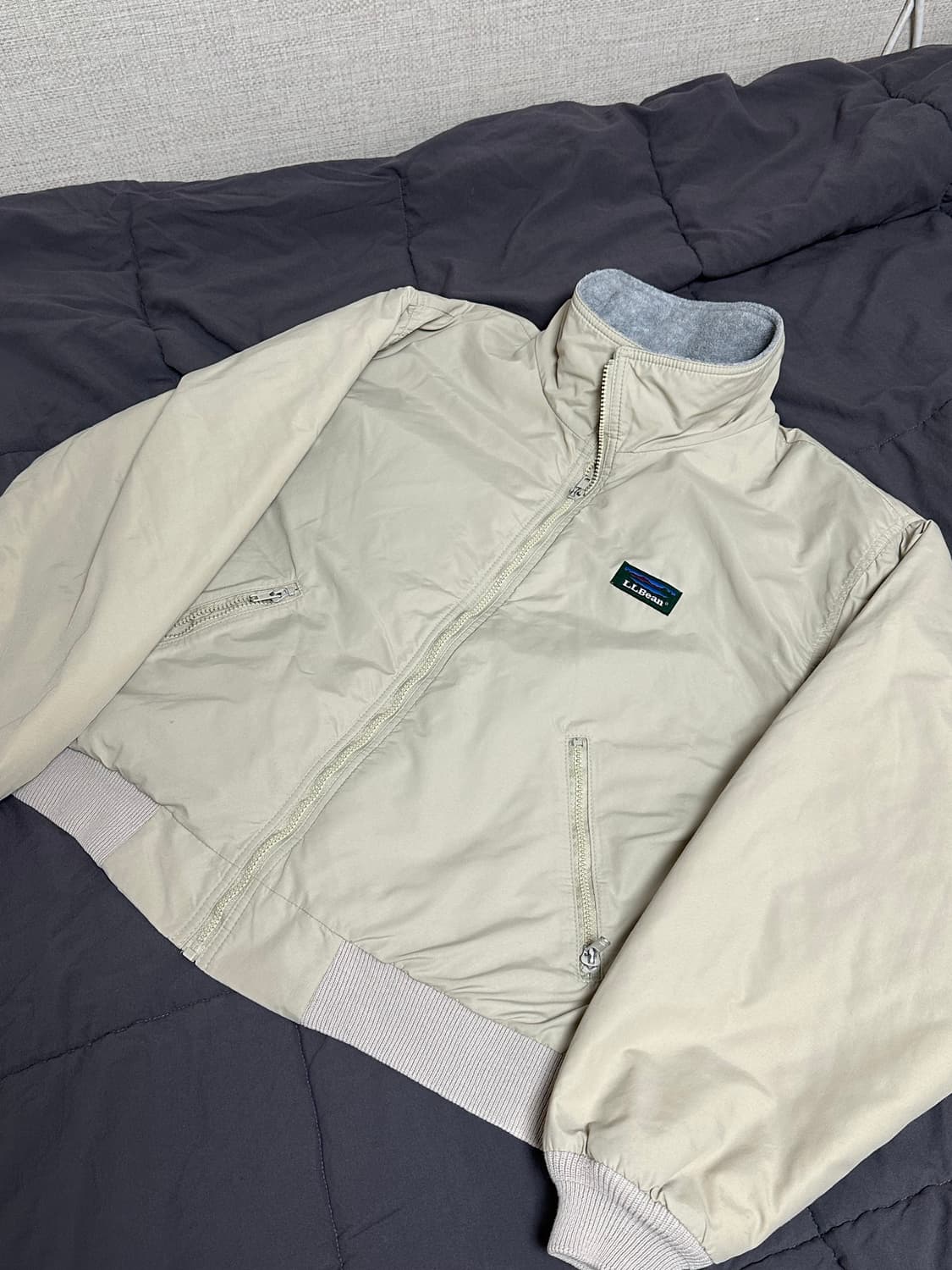 80s 엘엘빈  크롭  웜업 점퍼 자켓 라지 LLBean 상품이미지3