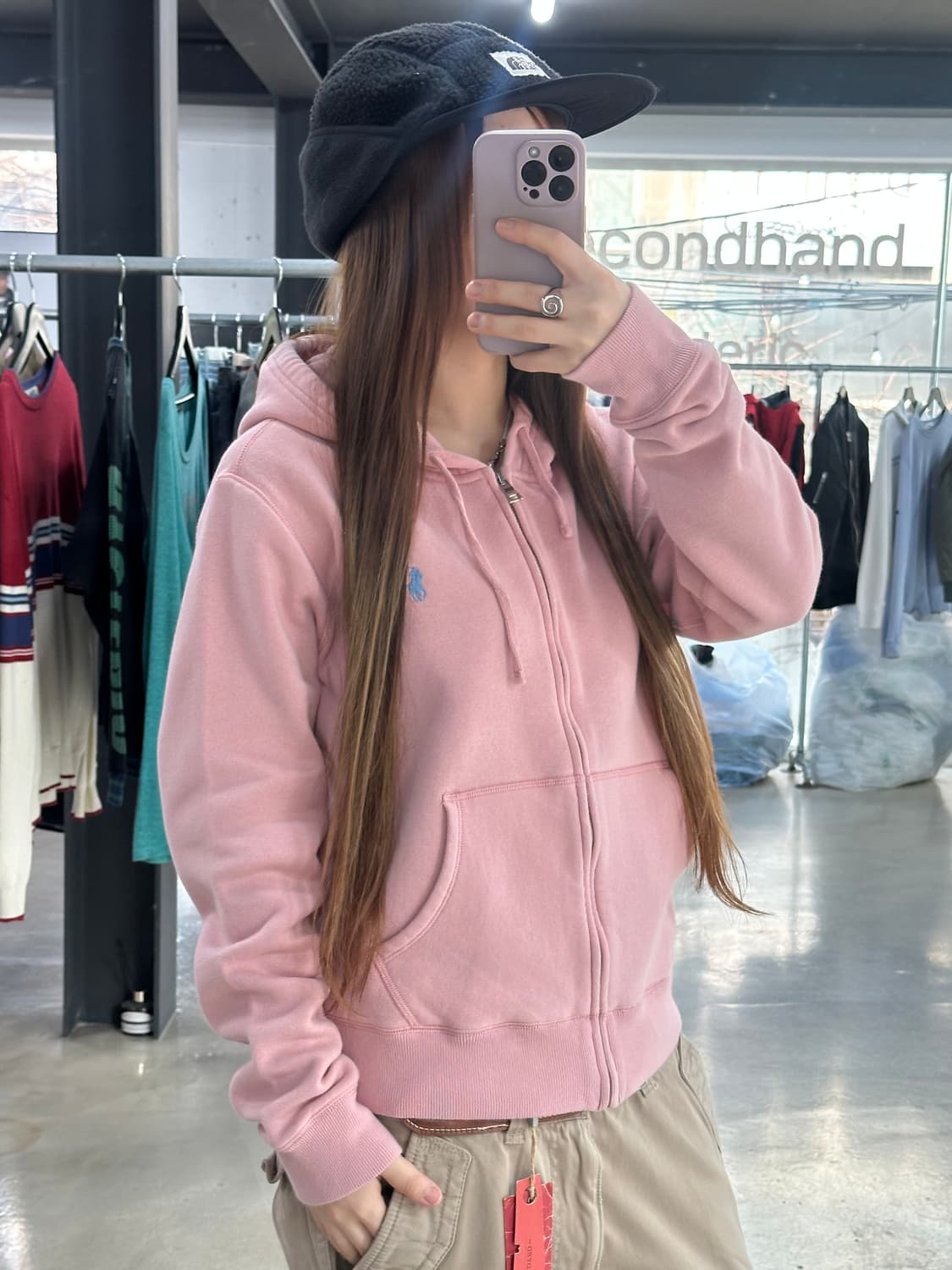 폴로랄프로렌 후드집업 딸기라떼 상품이미지1