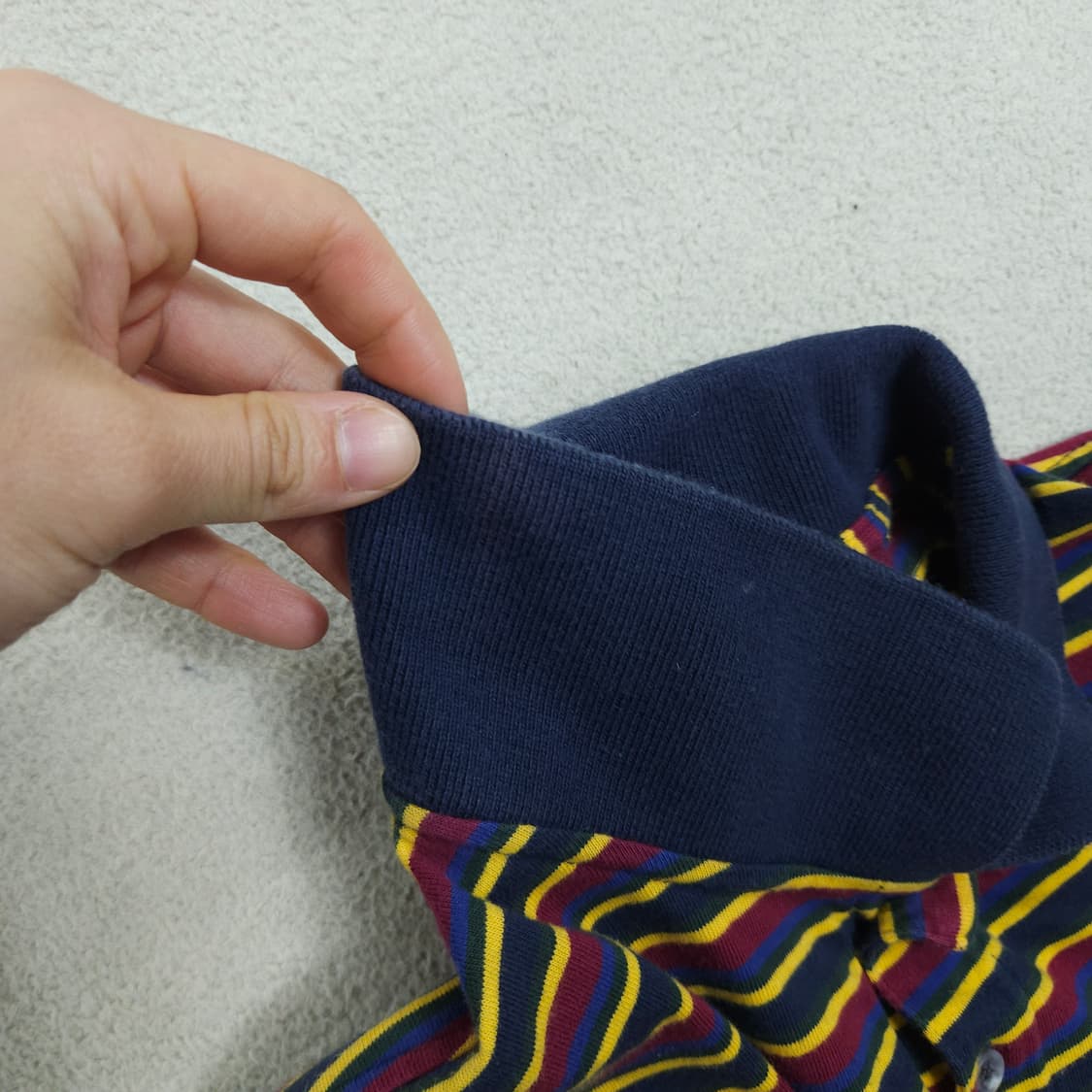 90s 버버리 스트라이프 카라티 상품이미지5