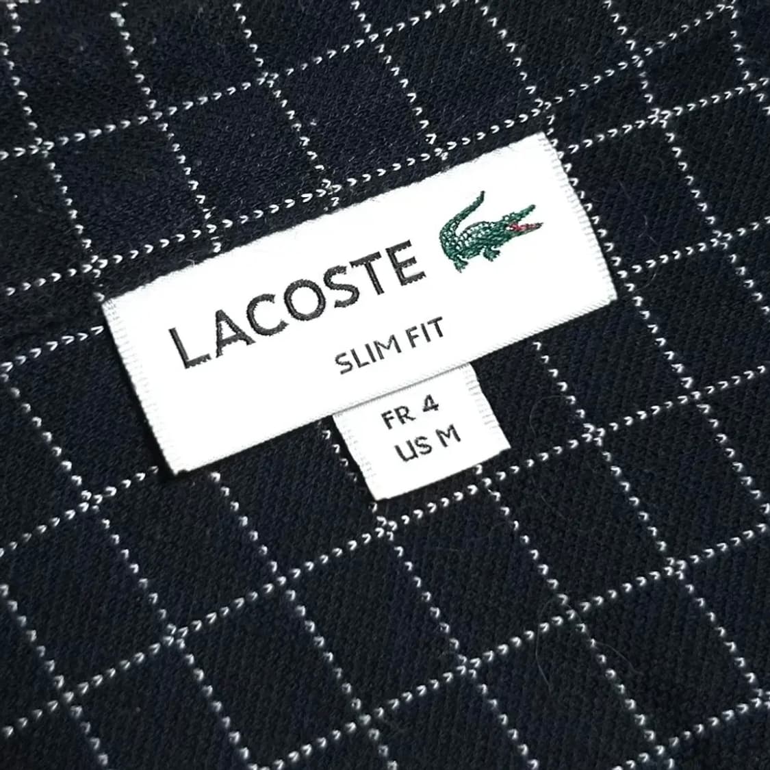 [M] Lacoste 라코스테 신형 다크네이비 반팔 체크셔츠 상품이미지6