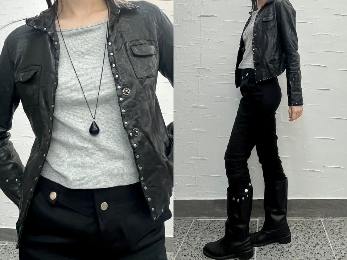 stud leather jacket 상품이미지1