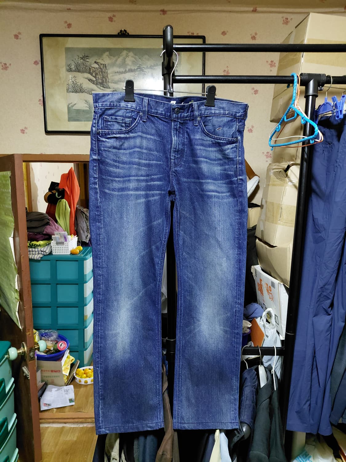 [세븐진]슬림 스트레이트핏 데님 청바지 36사이즈 상품이미지1