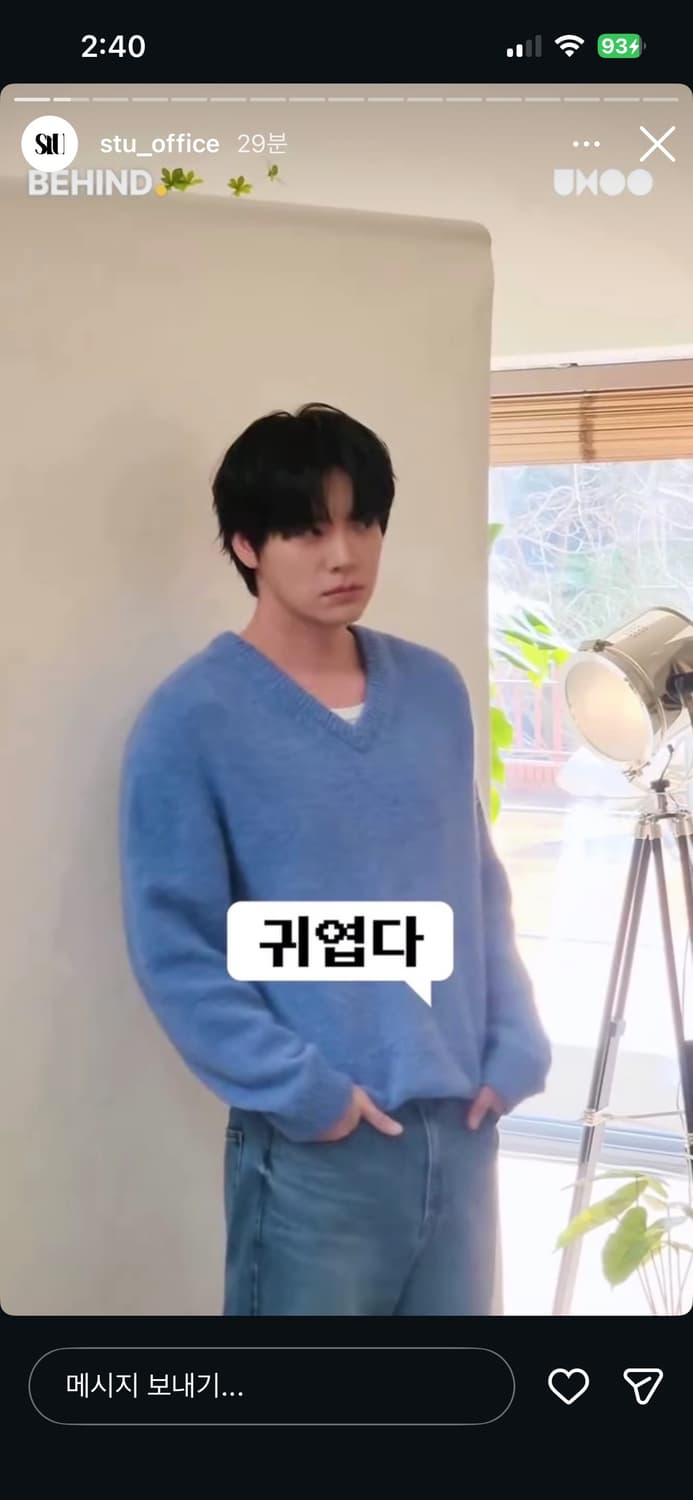 Stu부클 브이넥니트 아즈라블루 m . 역시즌 상품이미지6