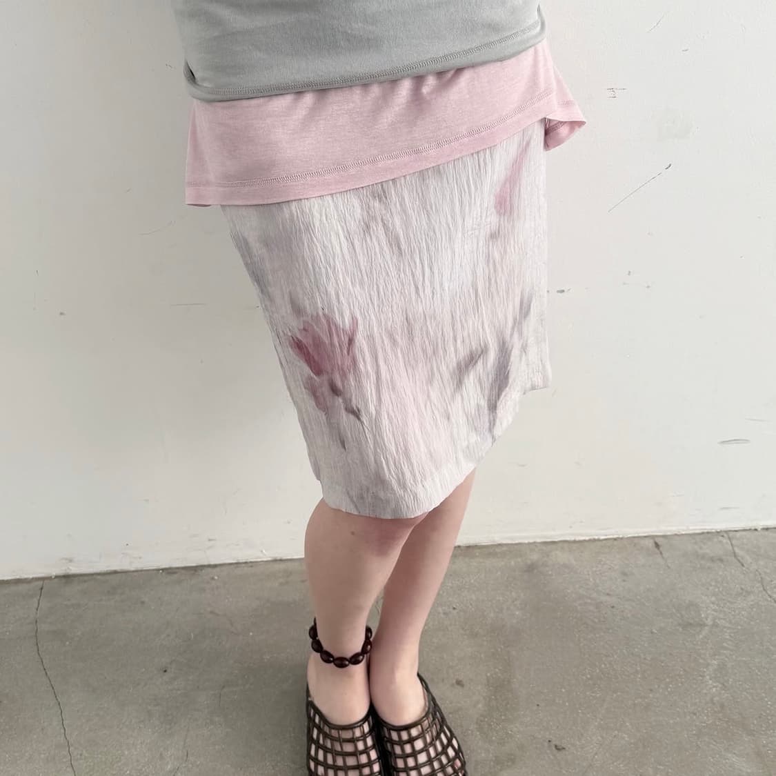 [교환](그레이>세피아)낫띵에브리띵 스커트 상품이미지1