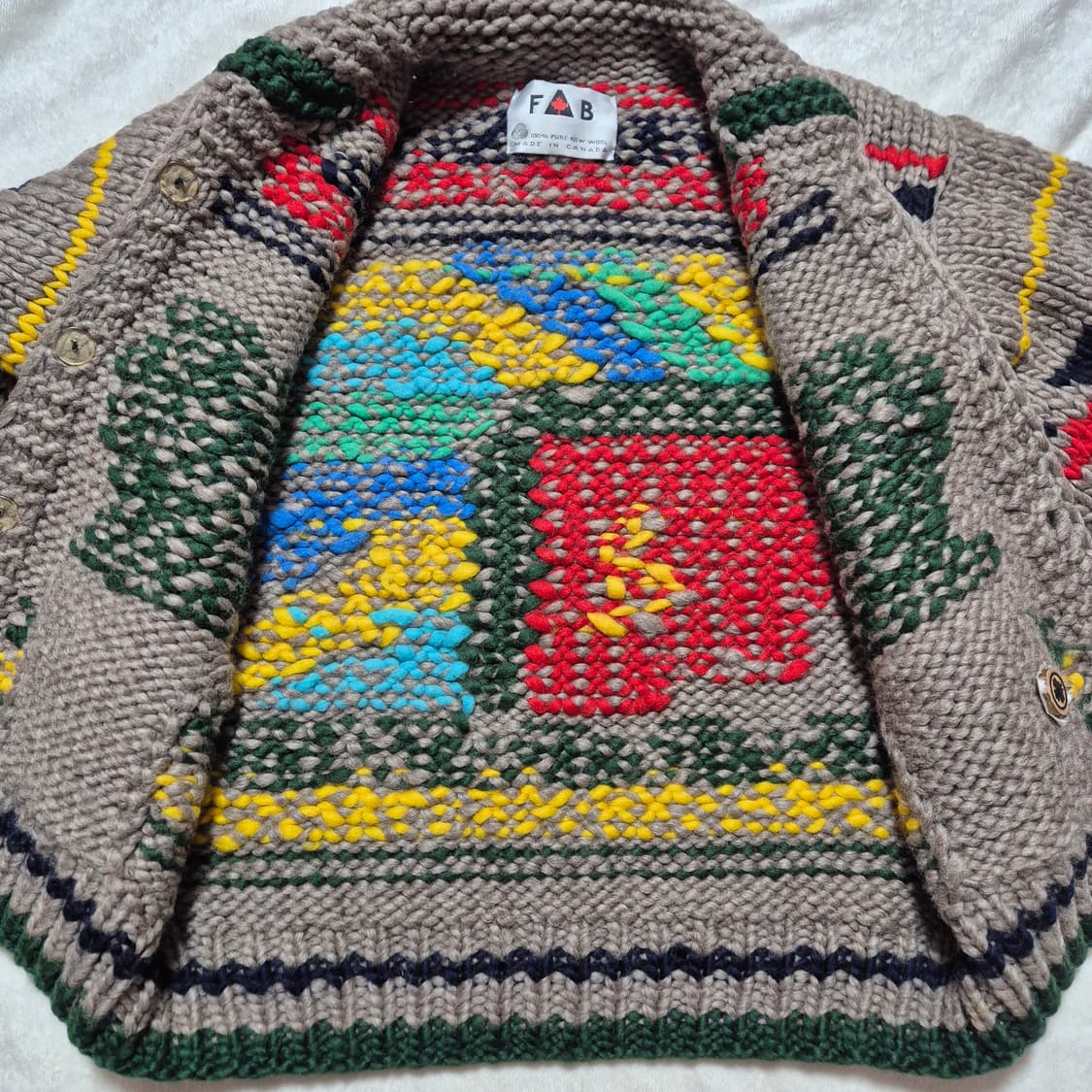 FAB 캐나다 컬러 코위찬 인디언 패턴 헤비울 M 상품이미지5