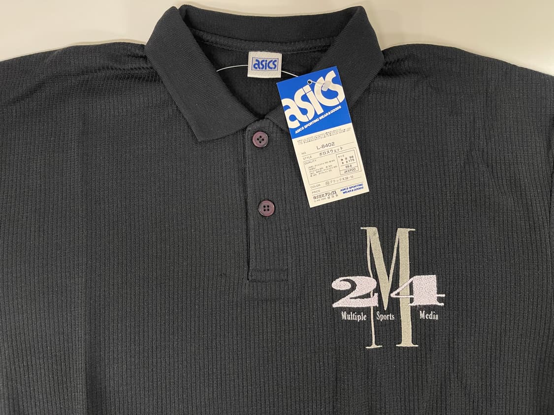 아식스 빈티지 90s 폴로 셔츠 올드 ASICS OLD 1990 블랙 L 상품이미지2