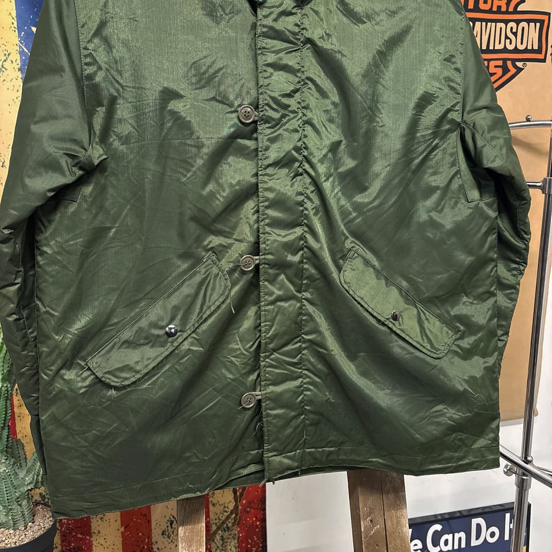 70s 오리지널 U.S. NAVY A-1덱자켓 딥그린 코듀로이 N437 상품이미지4