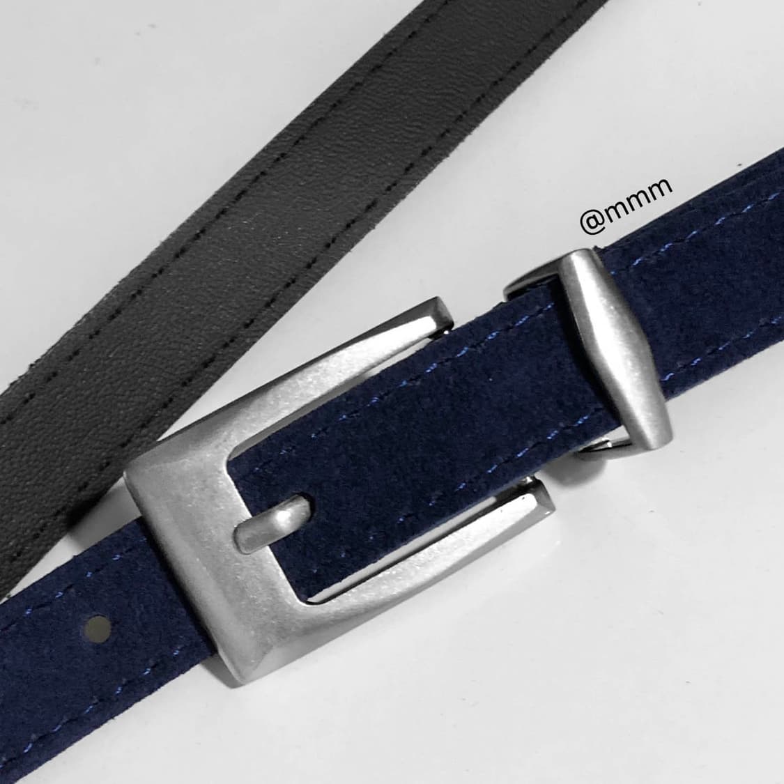 [Unisex]스퀘어 스웨이드 벨트 네이비 상품이미지4