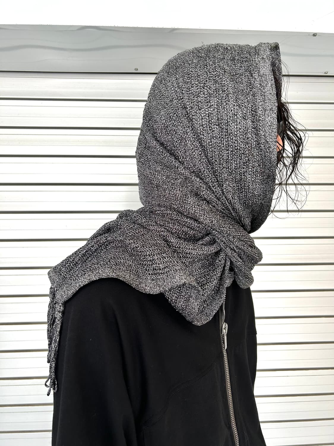 Silver Glitter Pattern Muffler 상품이미지1