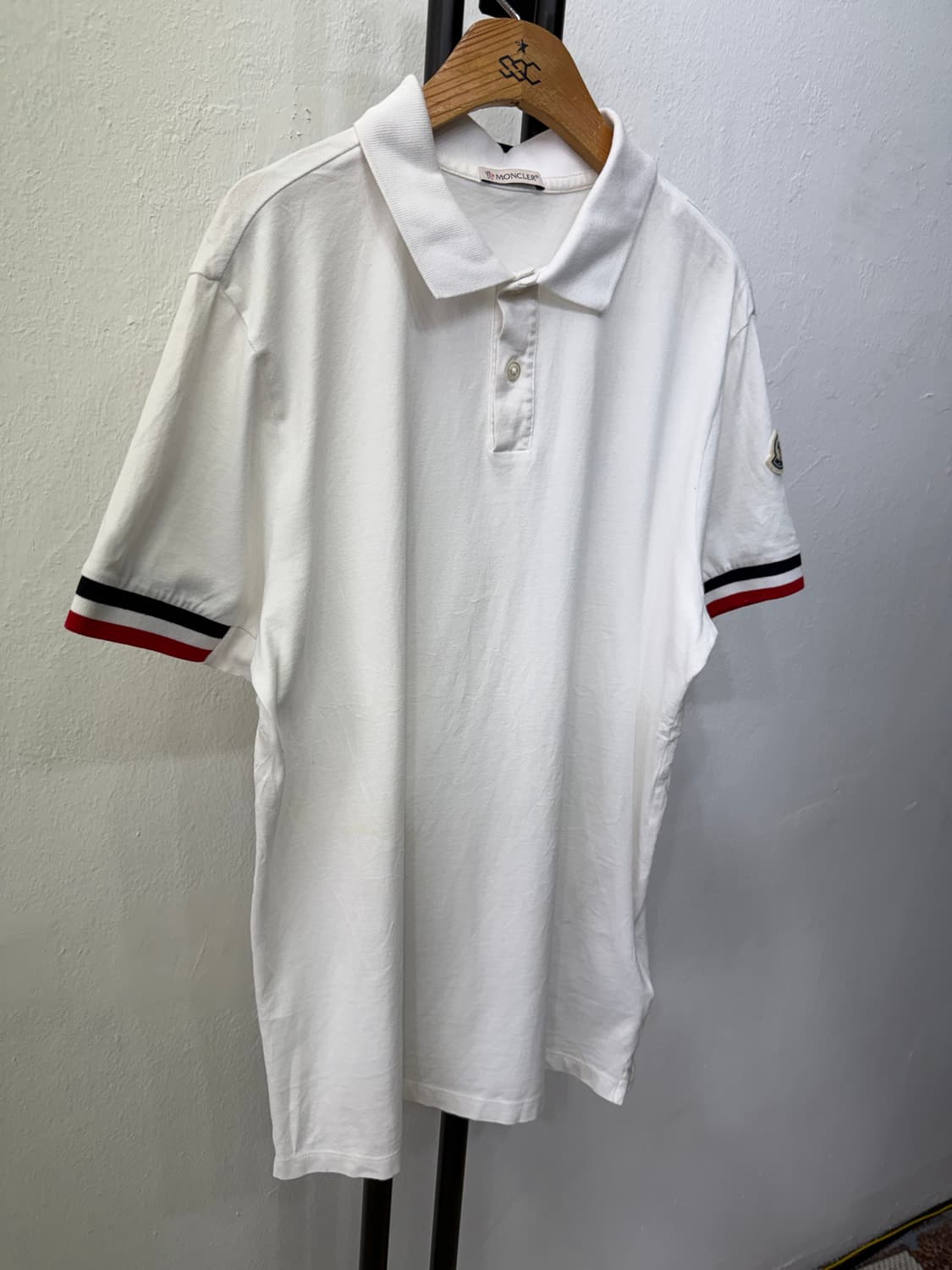 정품) 몽클레어 남성 화이트 삼선 폴로 PK 반팔티 M 상품이미지2