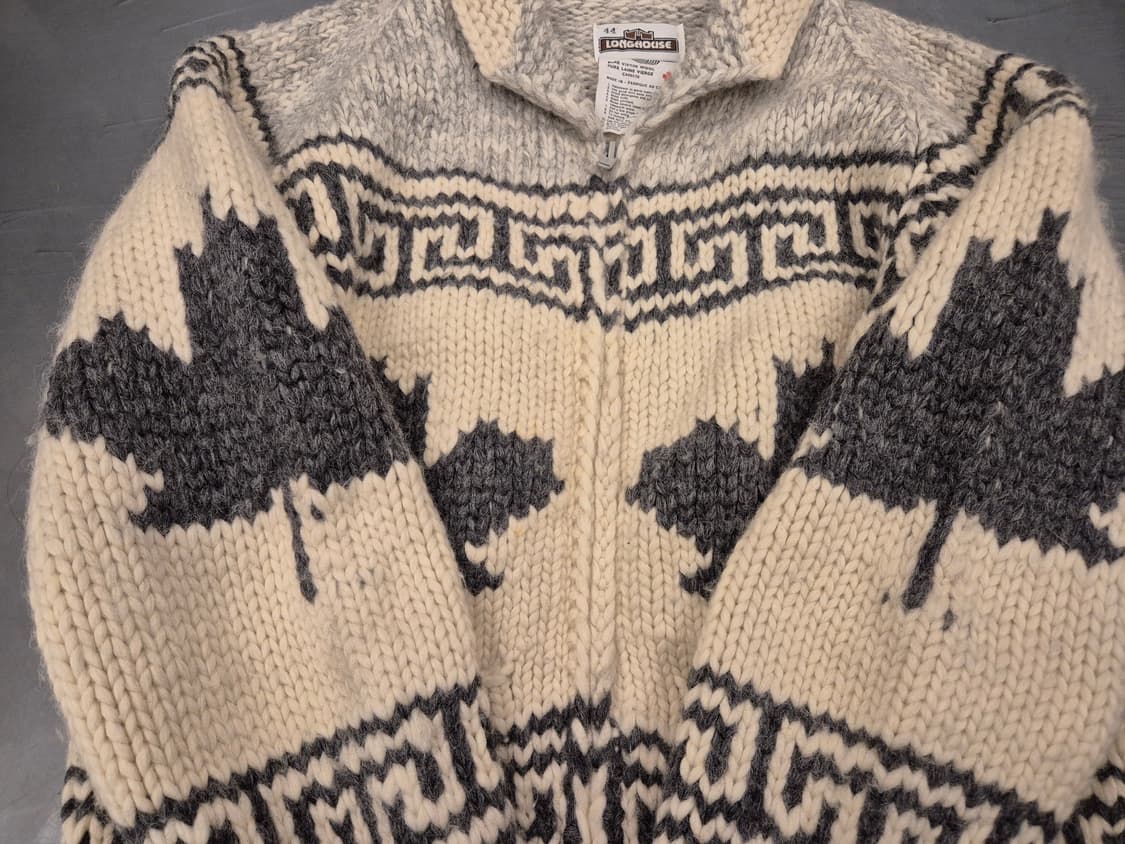 90s LONG HOUSE 헤비울 코위찬 짚업 상품이미지4