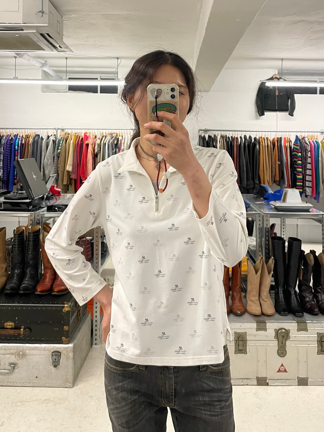 COURREGES half zip-up jersey 쿠레쥬 하프집업 져지 상품이미지1