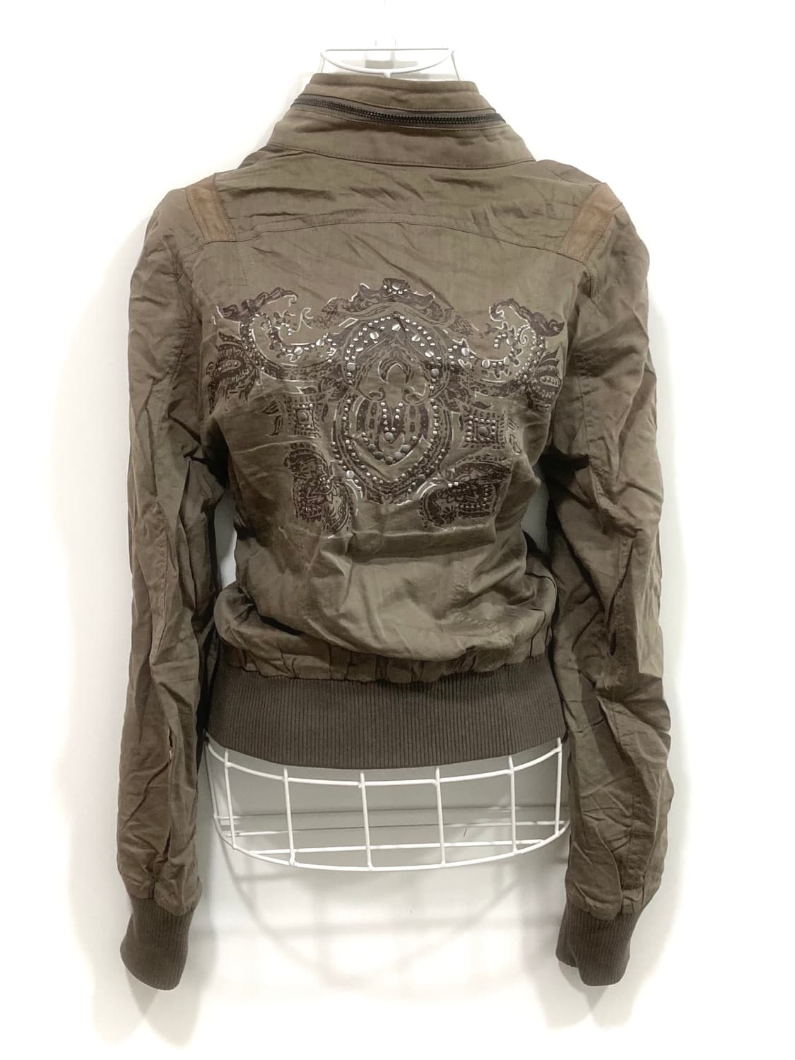 Y2K Khaki Bomber Jacket 상품이미지1