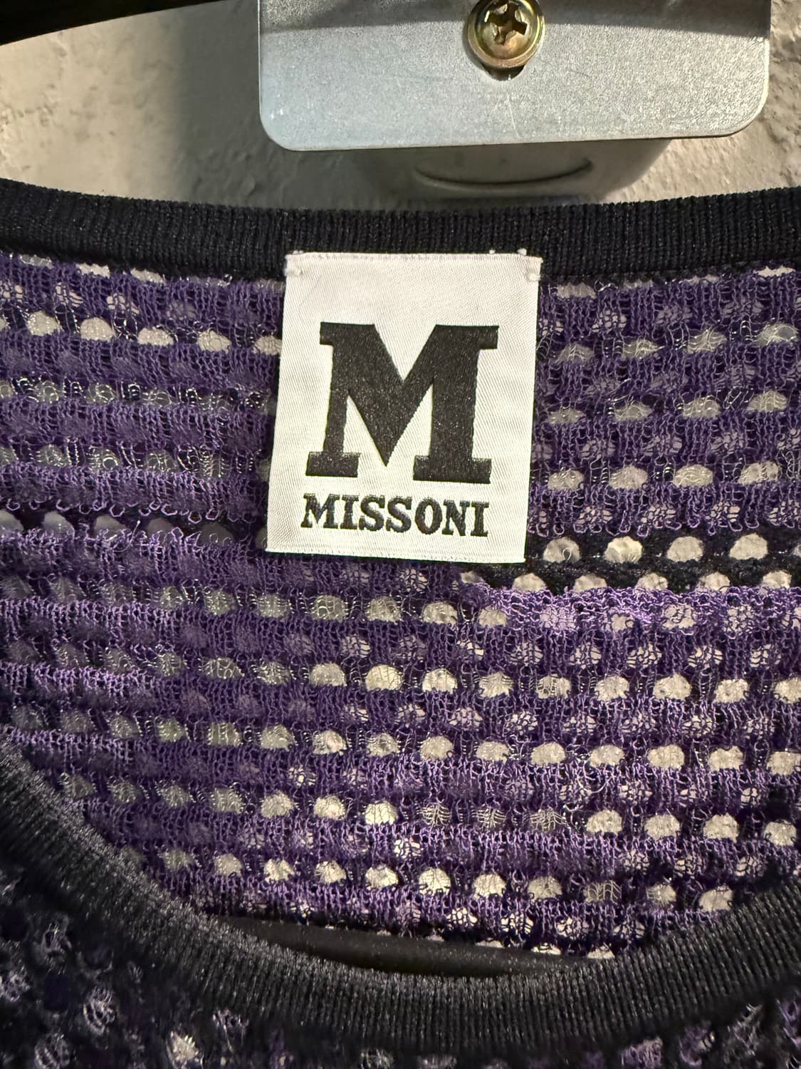 42 미쏘니 MISSONI 패턴 니트 반팔 원피스 퍼플 멀티 상품이미지6