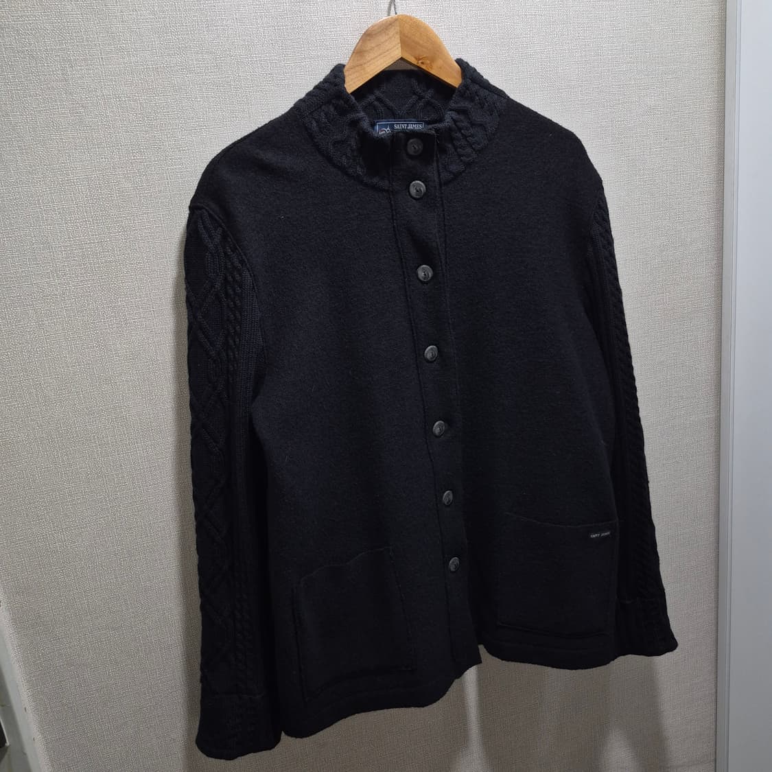 (SM) 세인트제임스 울 니트 하이넥 가디건 상품이미지1