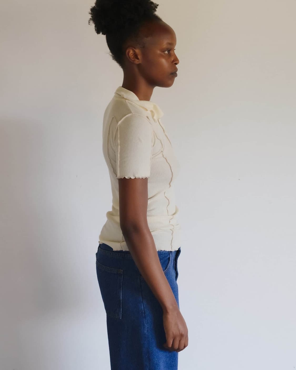 [S,M,L]베이스레인지 Omato 폴로 저지  탑/오프 화이트 상품이미지4