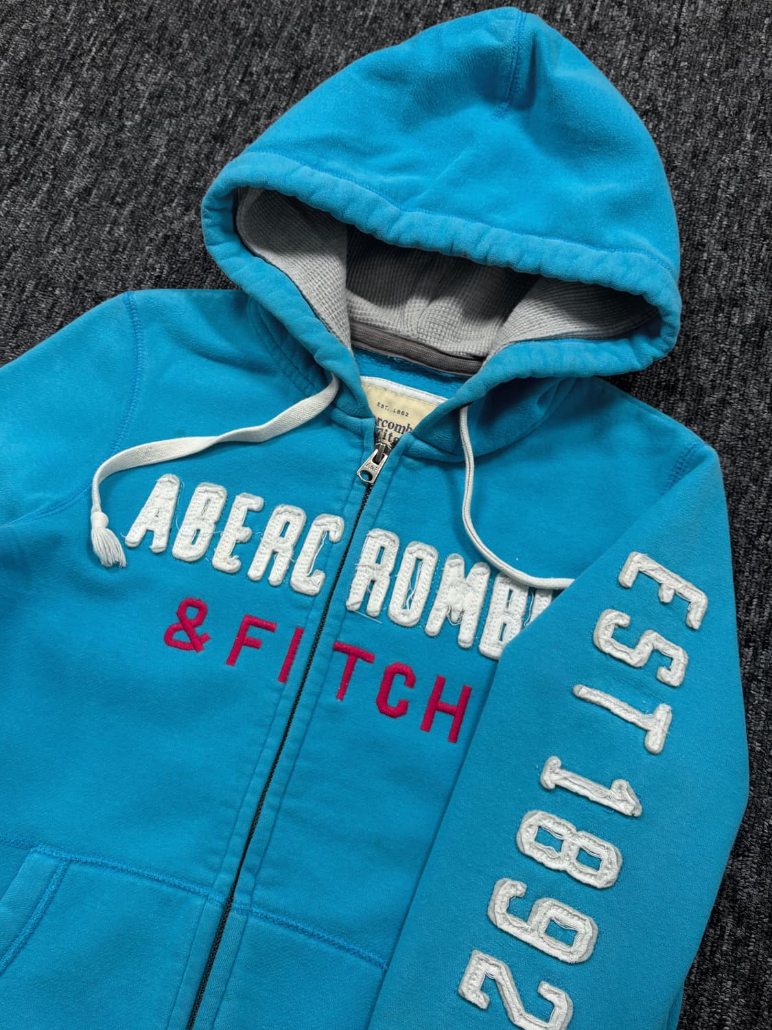 아베크롬비 블루 자수로고 후드집업 상품이미지5