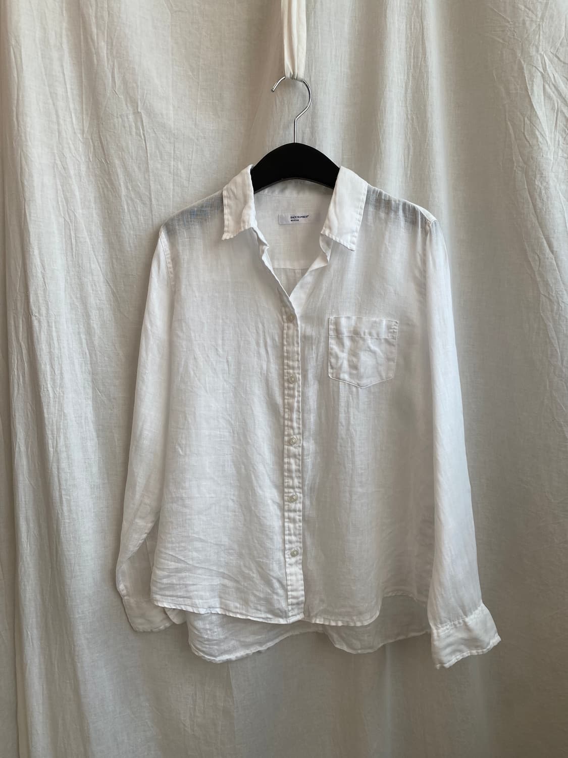 BACK NUMBER 화이트 린넨셔츠(M) 상품이미지2