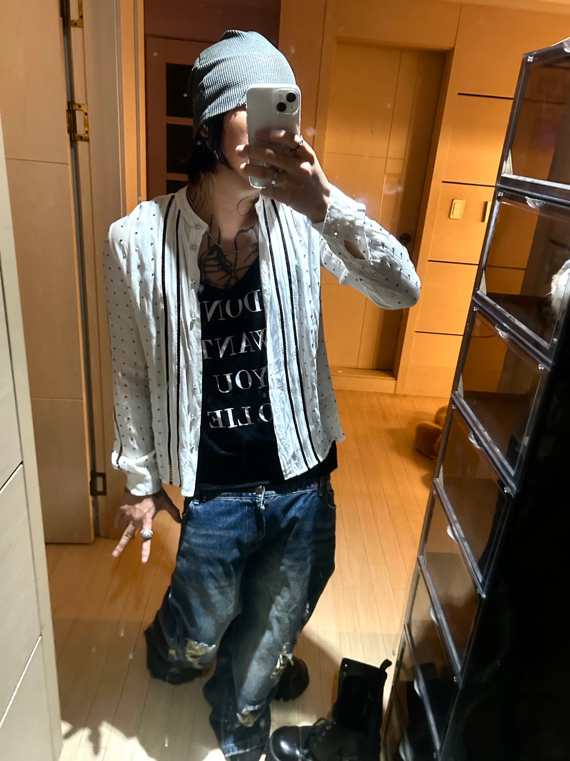 Just Cavalli Line Stud White Shirts 상품이미지7