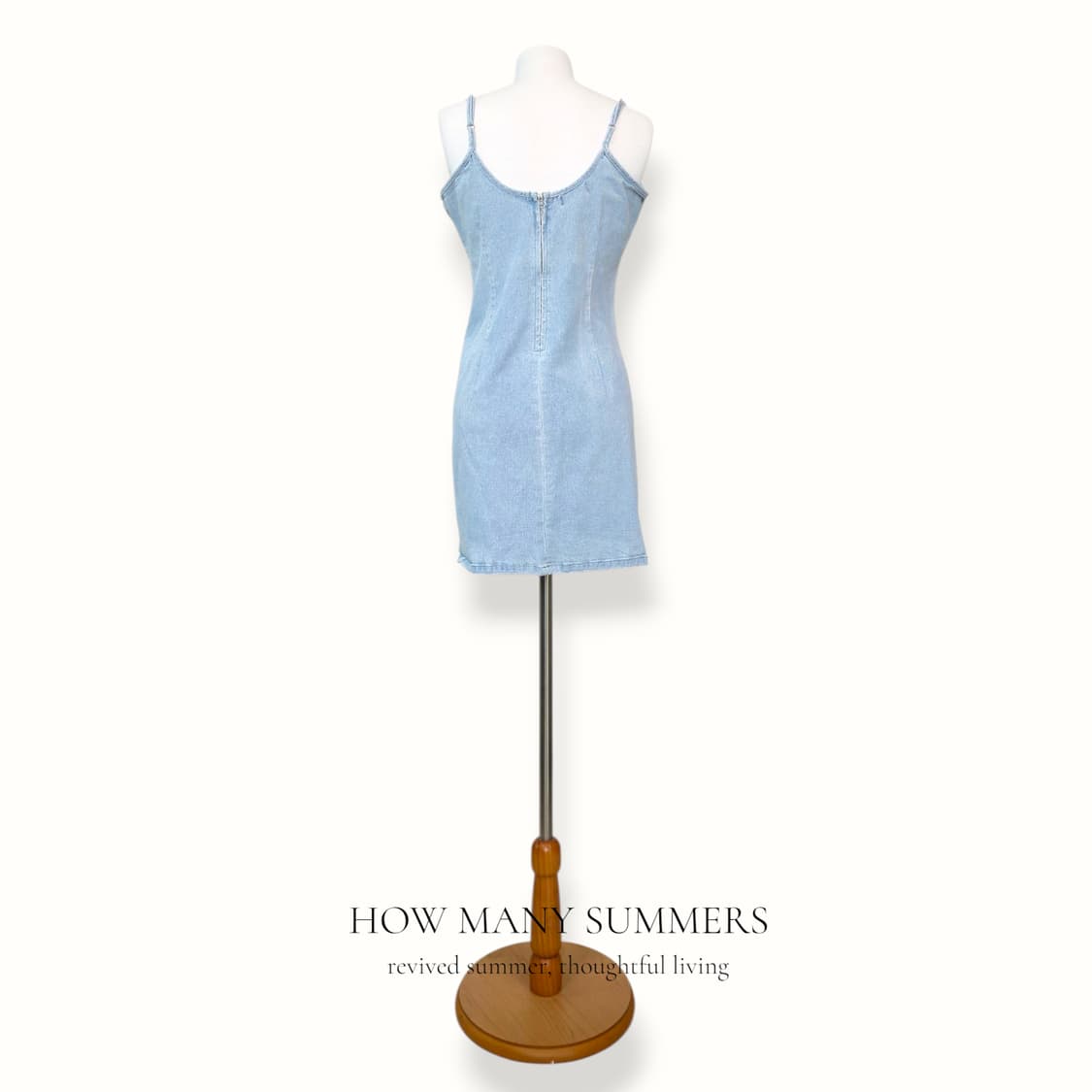 스트릿웨어 소사이어티 연청 데님 나시 미니 원피스 뷔스티에 트임 상품이미지3