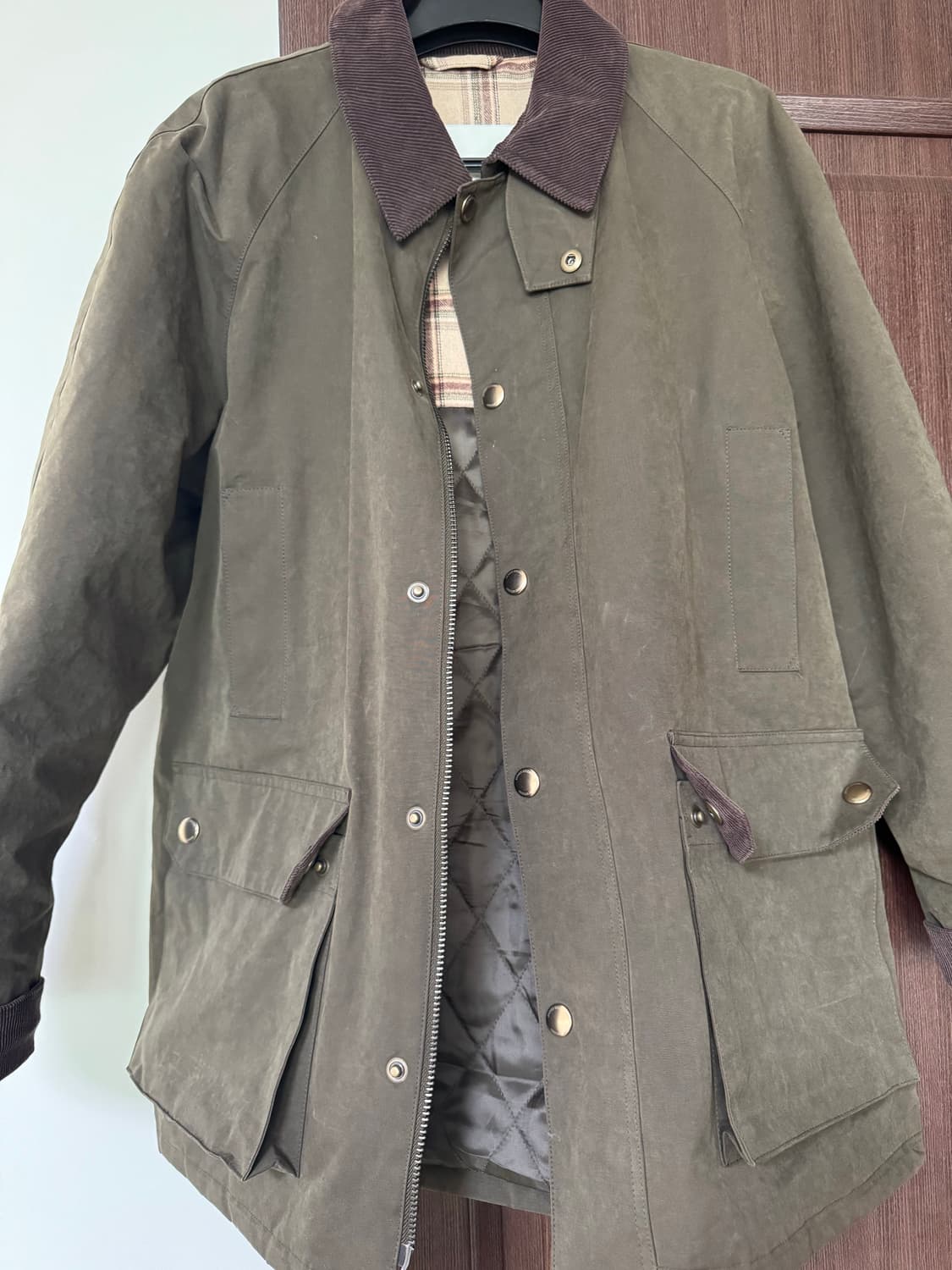 던스트 왁스 코튼 헌팅 자켓 카키 00S (택만뜯은 새상품) 상품이미지5
